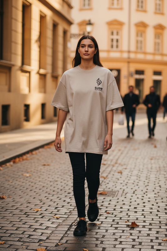 SUÐR Mock Neck Tee – Natural Tones