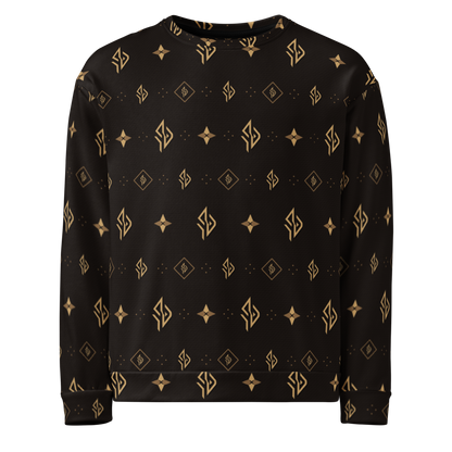SUÐR Signature Sweatshirt in Braun/Gold – Ärmeldetail