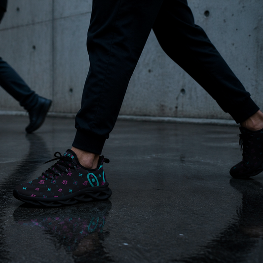 SUÐR Signature 07 sneaker férfi – fekete/pink-türkiz