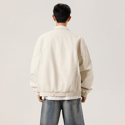 Men's Casual Loose Fit Stand Collar Flight Jacket