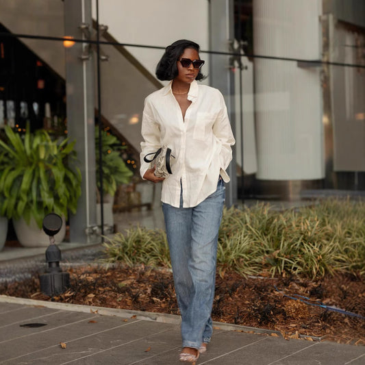 SUÐR Straight Jeans Mid-Blue