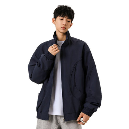Men's Casual Loose Fit Stand Collar Flight Jacket