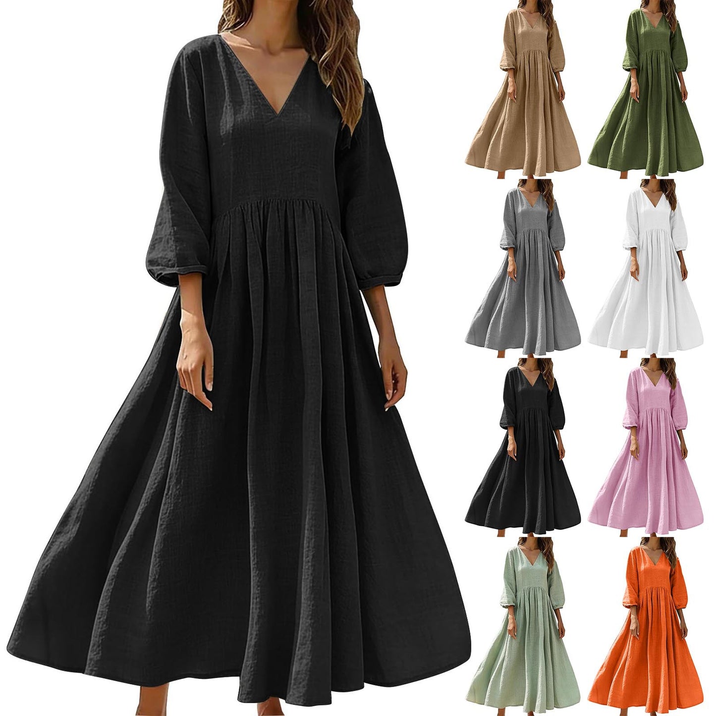 V-neck pleated dress eprolo