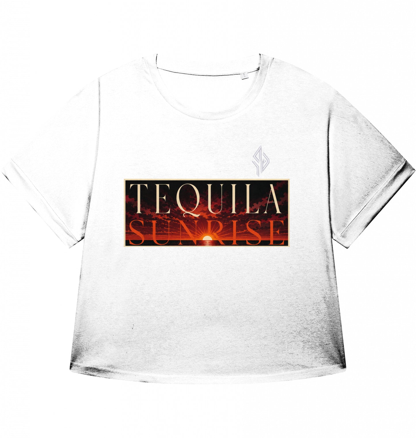 SUÐR Tequila Sunrise Cropped Tee Damen