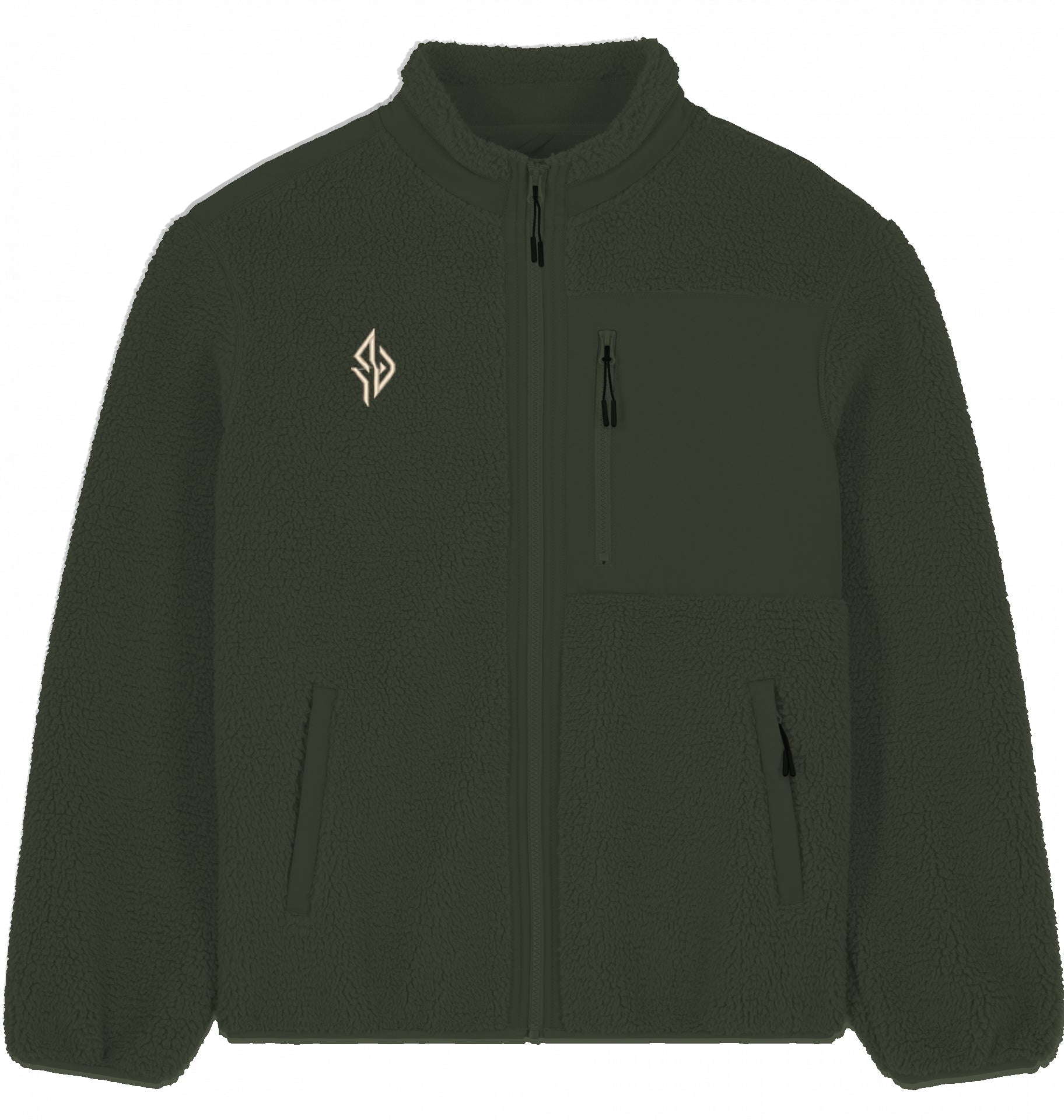 SUÐR Sherpa Jacke in Khaki