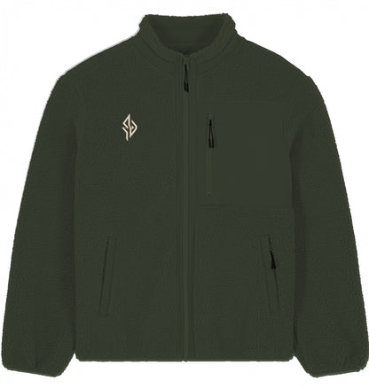 SUÐR Sherpa Jacke in Khaki