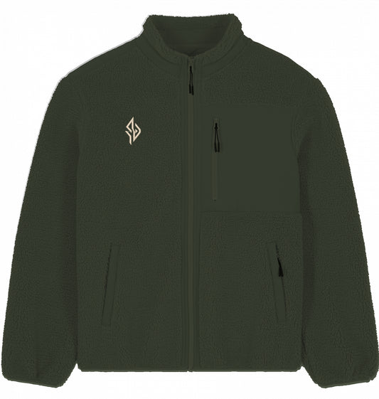 SUÐR Sherpa Jacke in Khaki