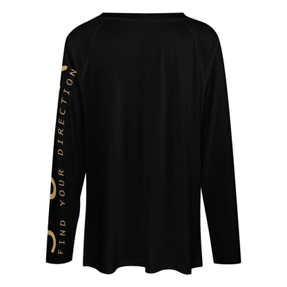 SUÐR FIND Longsleeve Loose Damen – Schwarz