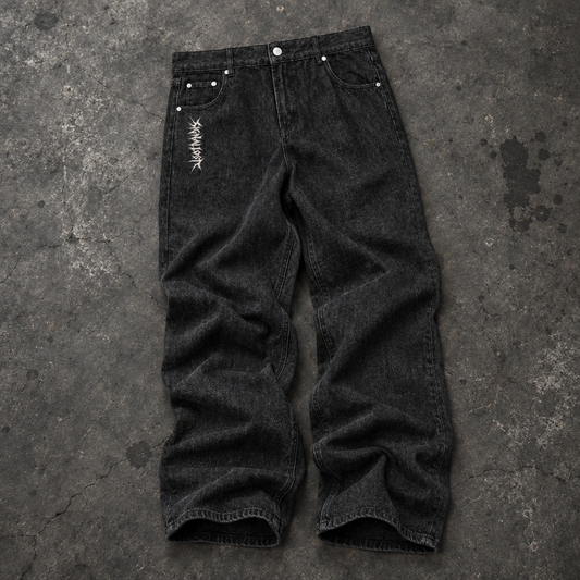 BLACKOUT vintage wash straight leg Jeans – Ansicht 1