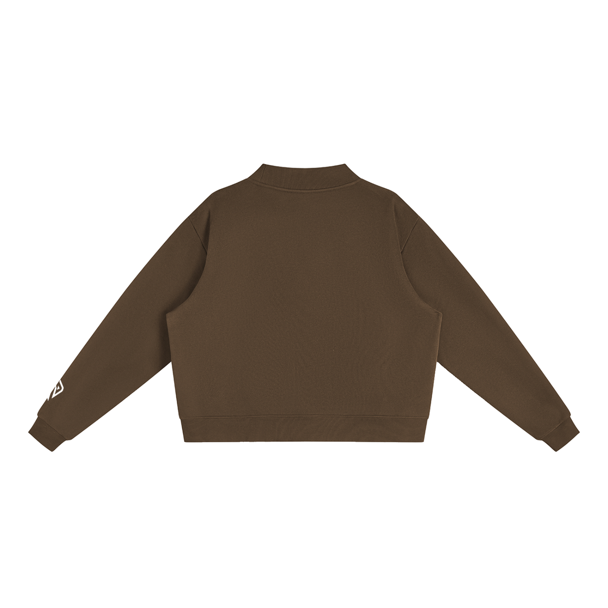 SUÐR Mock-Neck Sweatshirt – Sweatshirt in Brown, Rückseite ohne Druck, Emblem am Ärmel