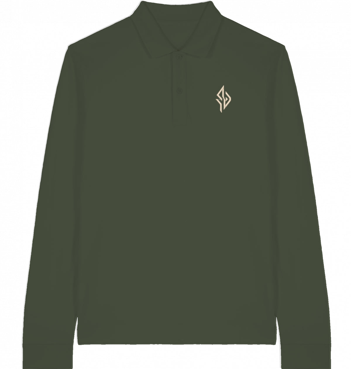 SUÐR Signature Longsleeve Polo in Khaki
