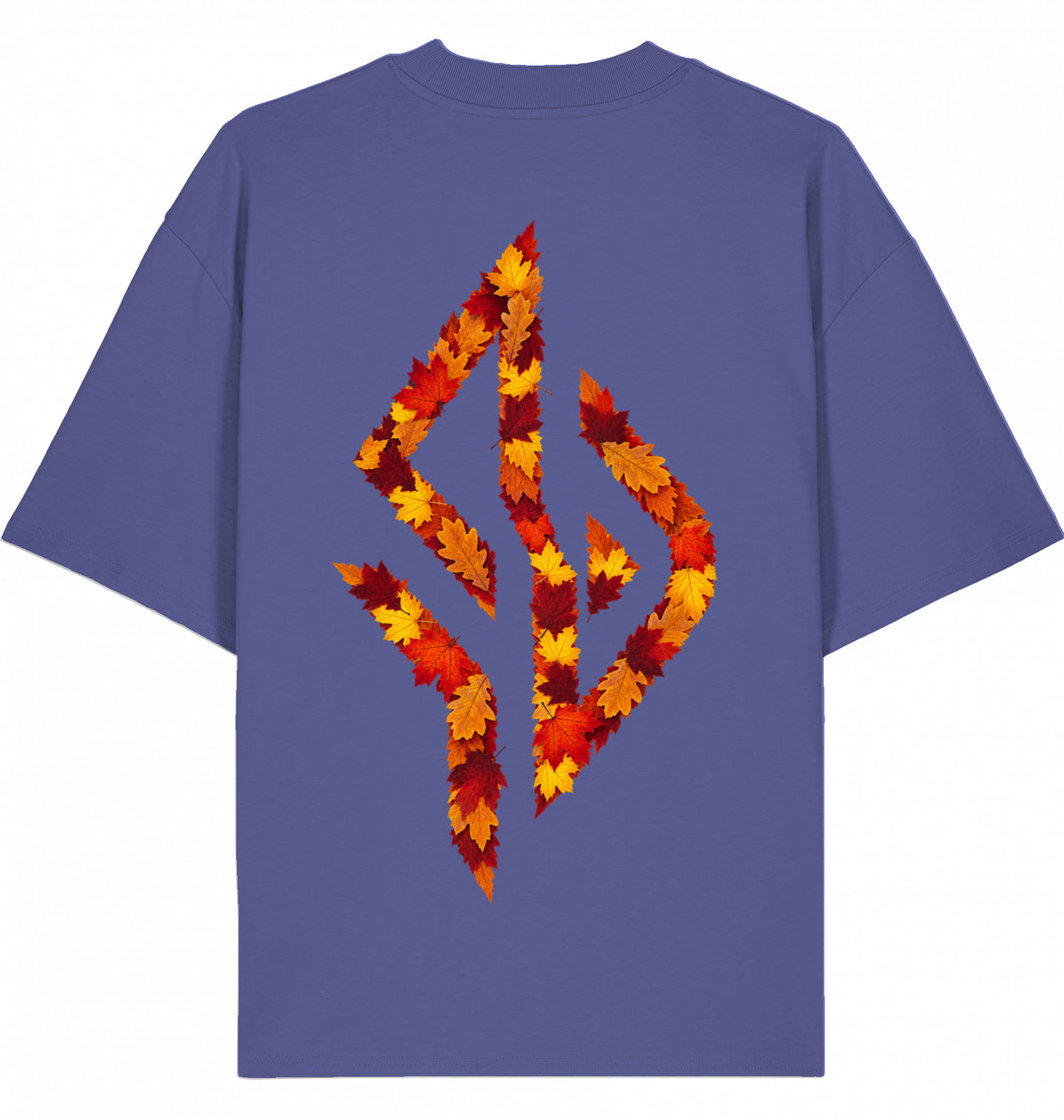 VESTR 07 Laub – Oversized Tee in Dusk, Print aus Herbstlaub von SUÐR
