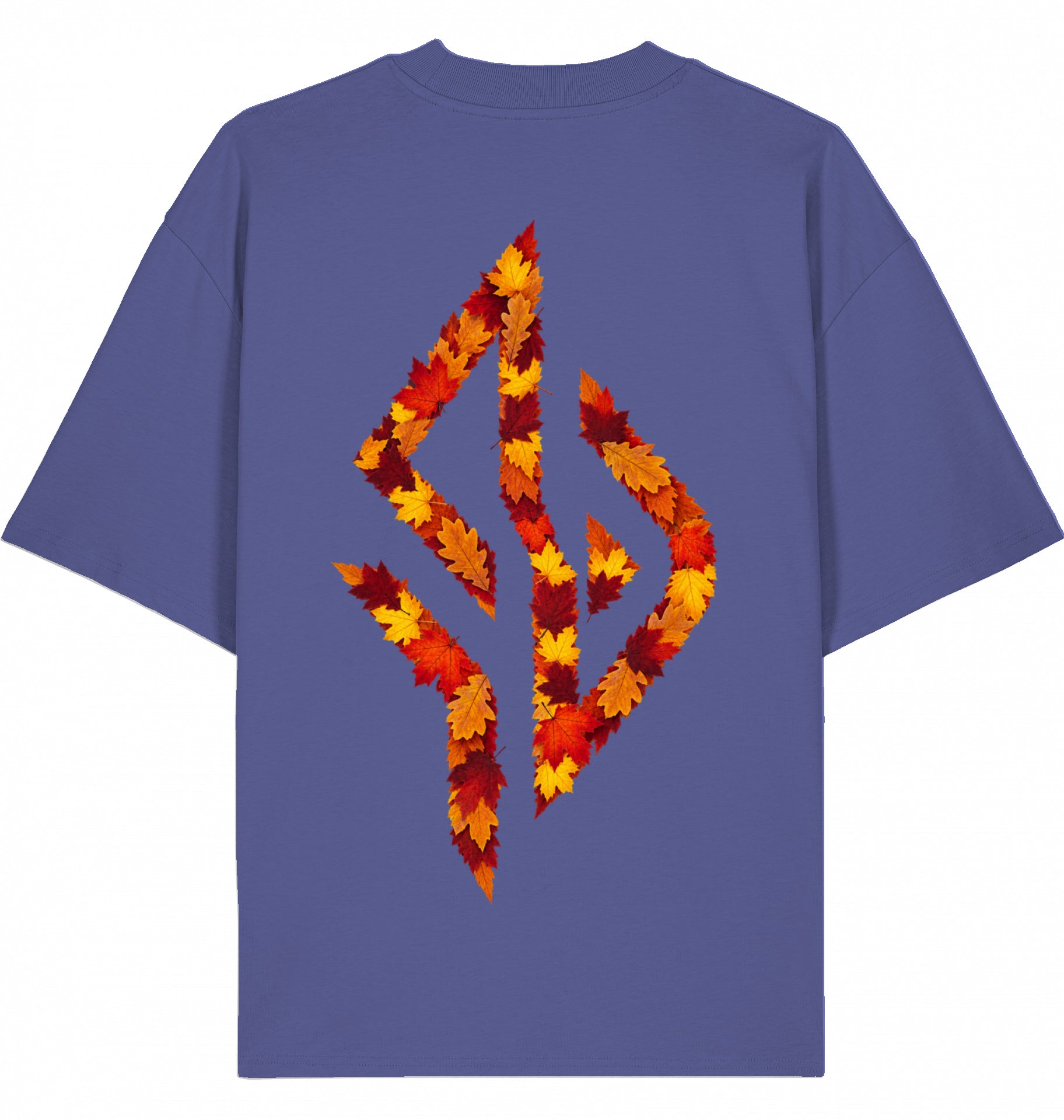 VESTR 07 Laub – Oversized Tee in Dusk, Print aus Herbstlaub von SUÐR