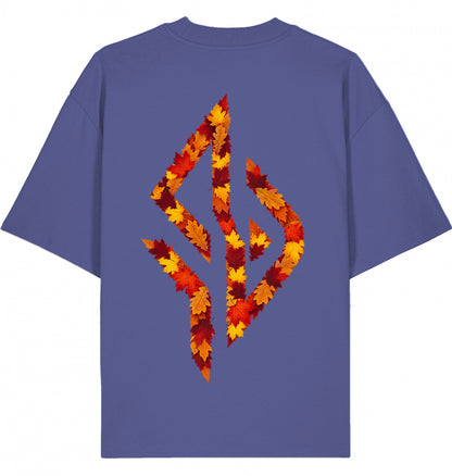 VESTR 07 Laub – Oversized Tee in Dusk, Print aus Herbstlaub von SUÐR