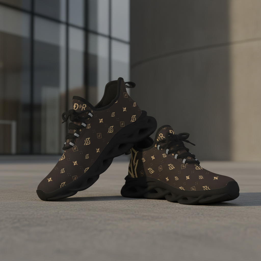 SUÐR Sneaker Damen – Braun/Gold