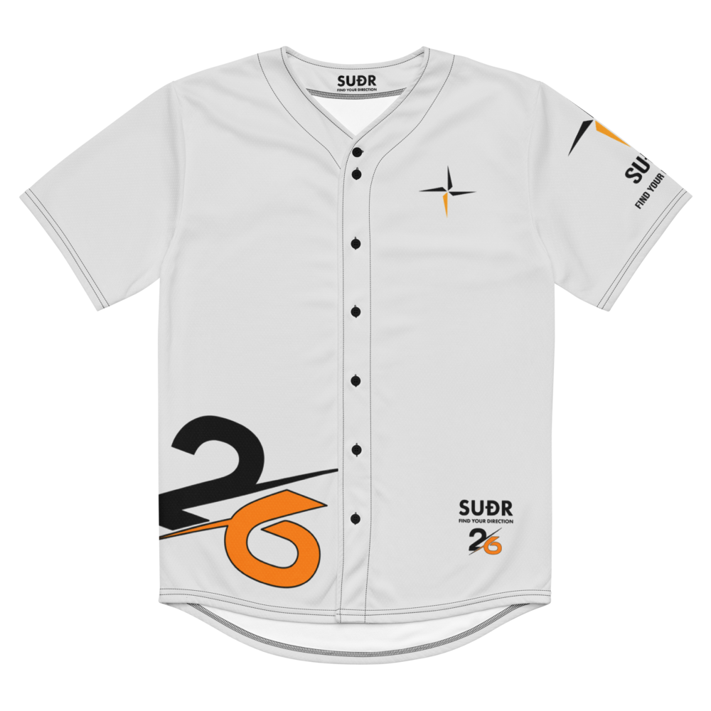 All-Over Print Recycled Unisex Baseball Jersey SUÐR Clothing