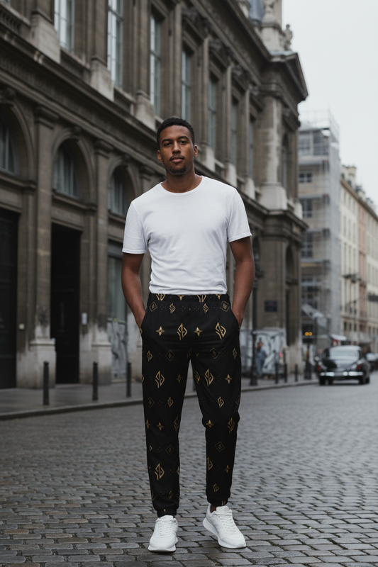 SUÐR Track Pants – Braun/Gold