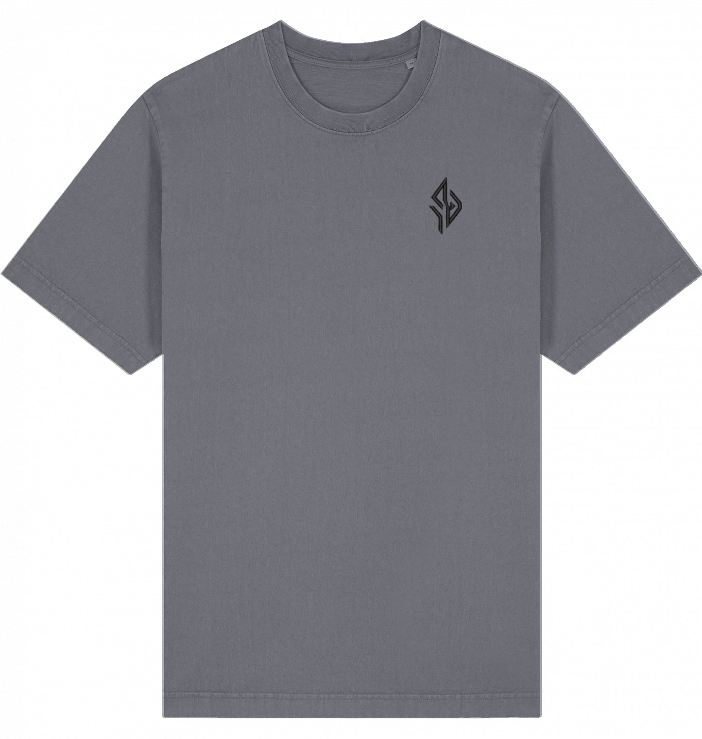 SUÐR FIND Vintage Tee in G. Dyed Anthracite – Vorderansicht