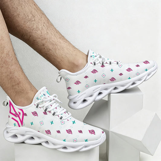 SUÐR Signature 07 Sneaker Herren – Weiß/Pink-Türkis