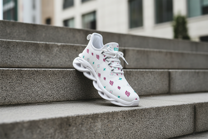 SUÐR 07 Sneaker Herren – Weiß/Pink-Türkis