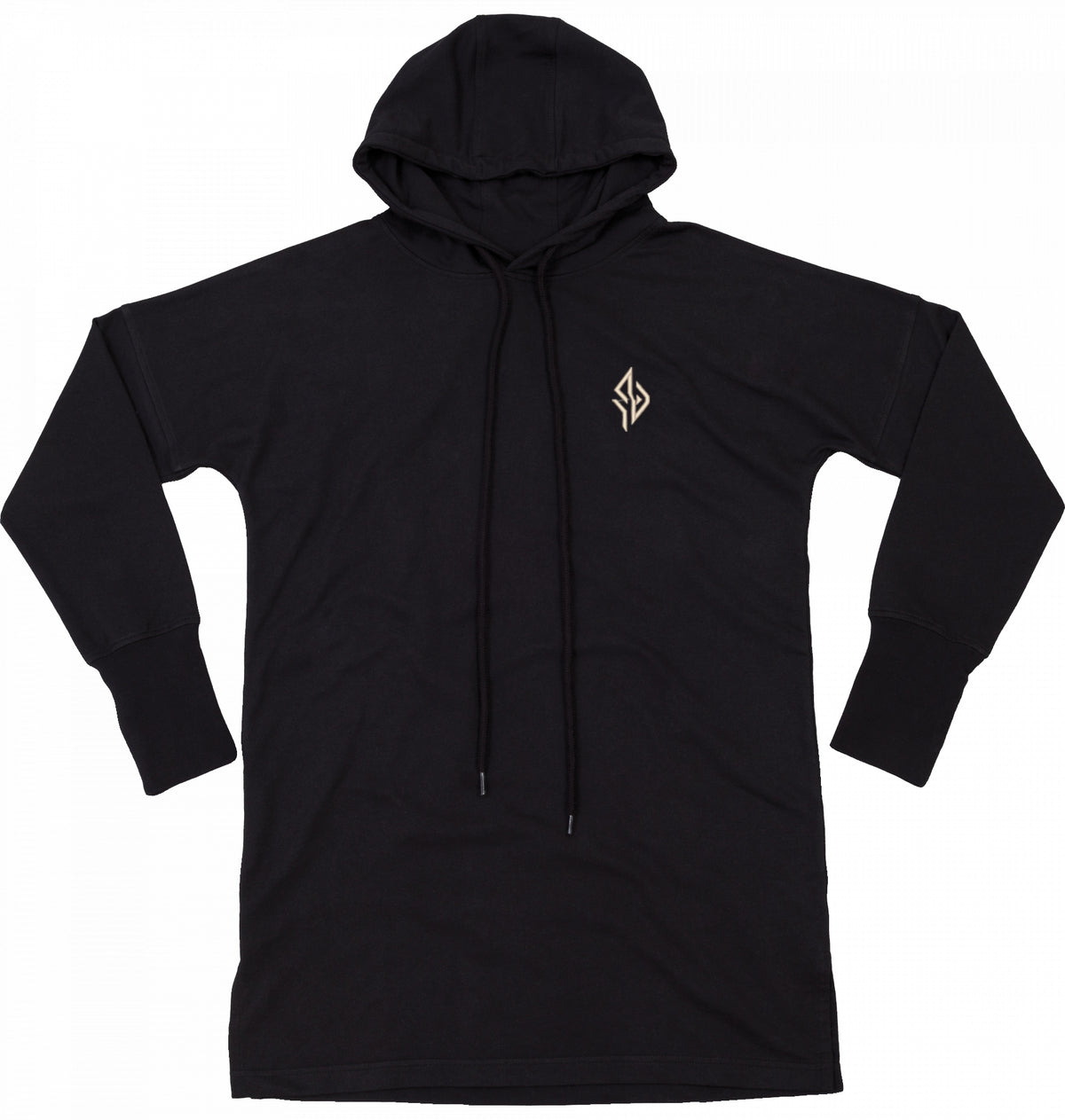 SUÐR Signature Hoodie Kleid in Black