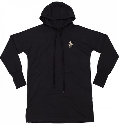 SUÐR Signature Hoodie Kleid in Black