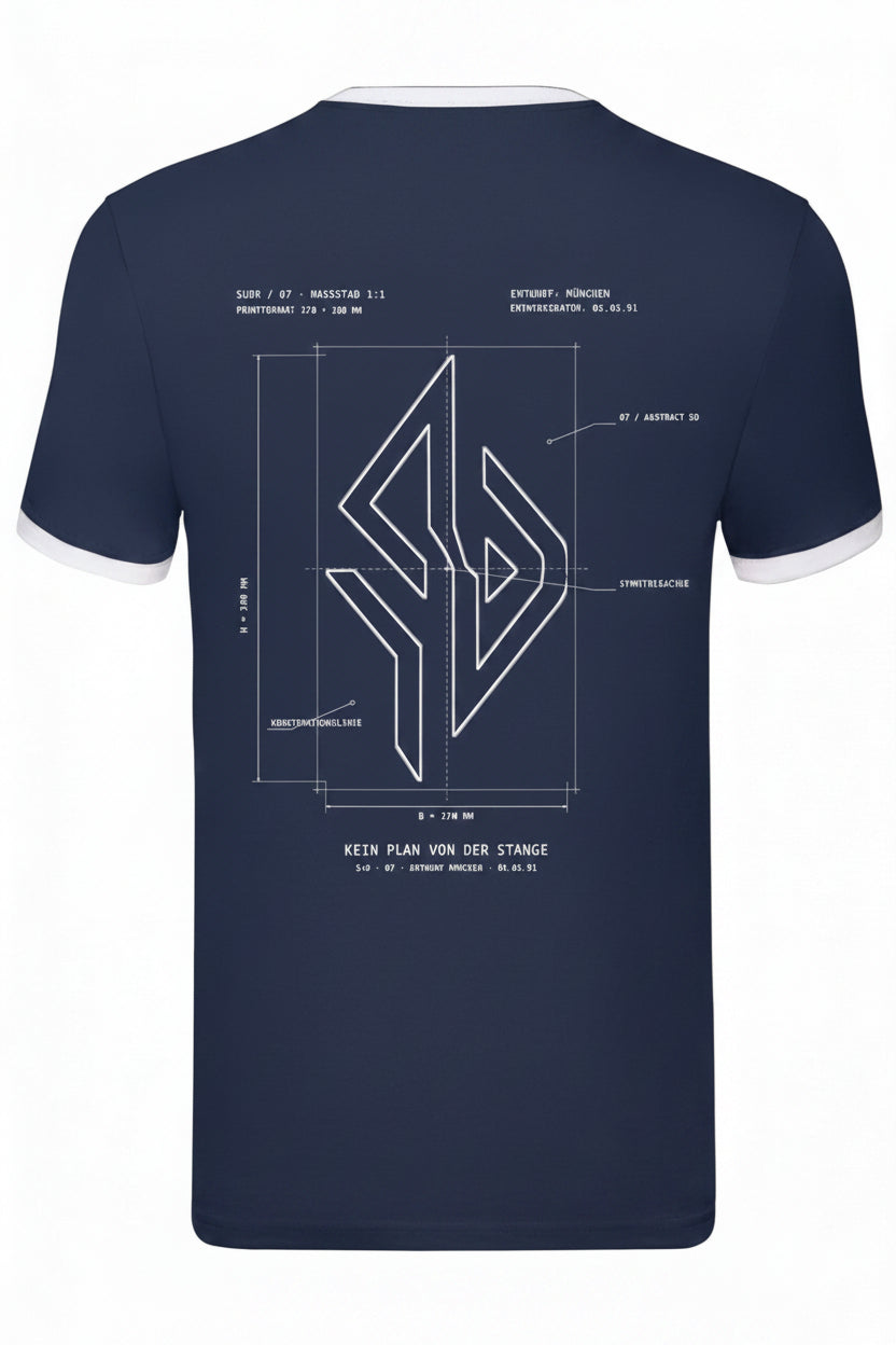 SUÐR Blaupause Ringer Tee