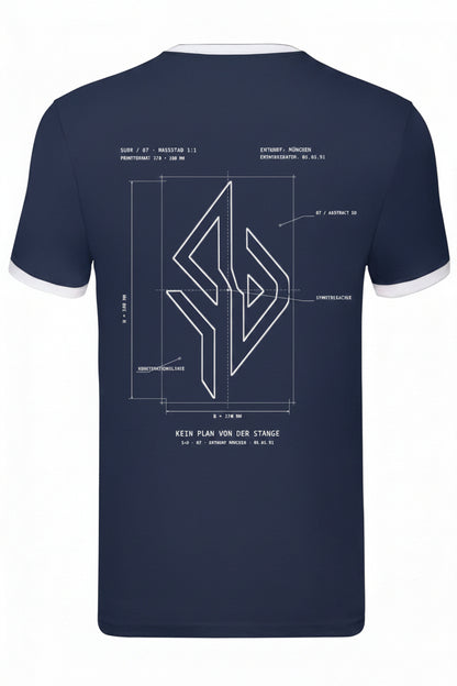 SUÐR Blaupause Ringer Tee