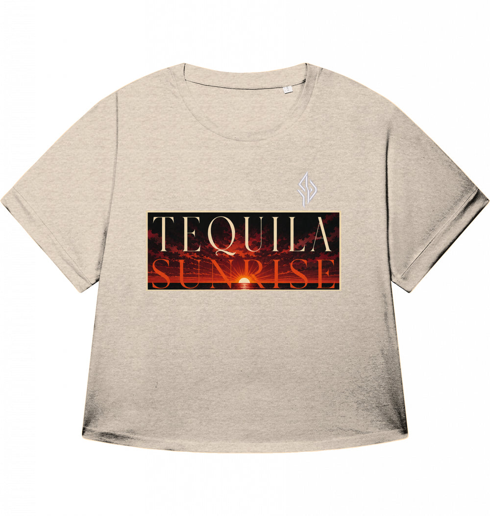 SUÐR Tequila Sunrise Cropped Tee Damen