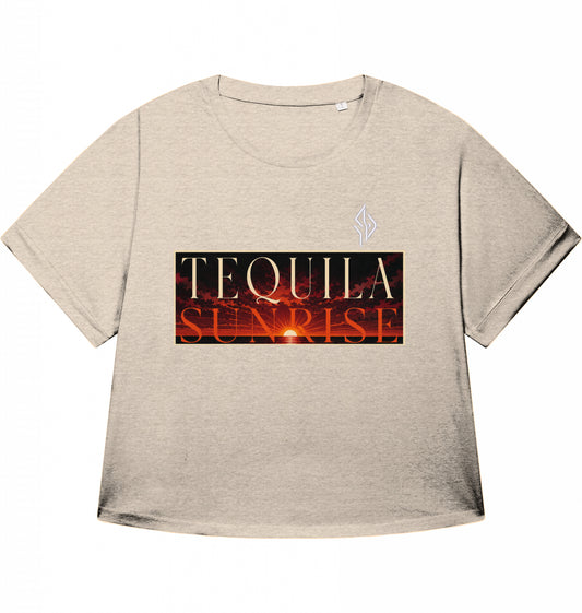 SUÐR Tequila Sunrise Cropped Tee Damen