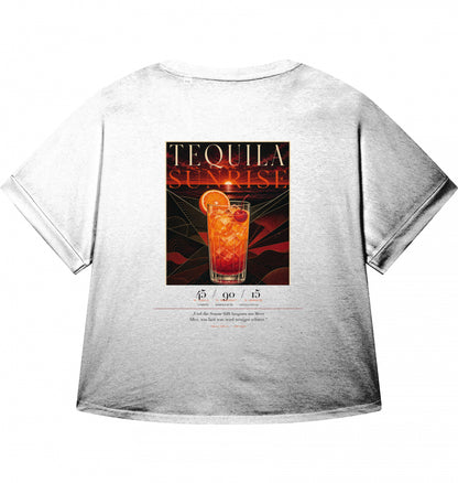 SUÐR Tequila Sunrise Cropped Tee Damen