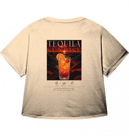 SUÐR Tequila Sunrise Cropped Tee Damen