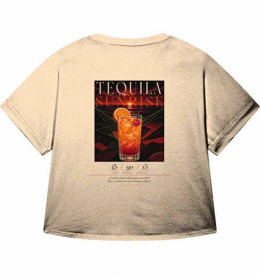 SUÐR Tequila Sunrise Cropped Tee Damen