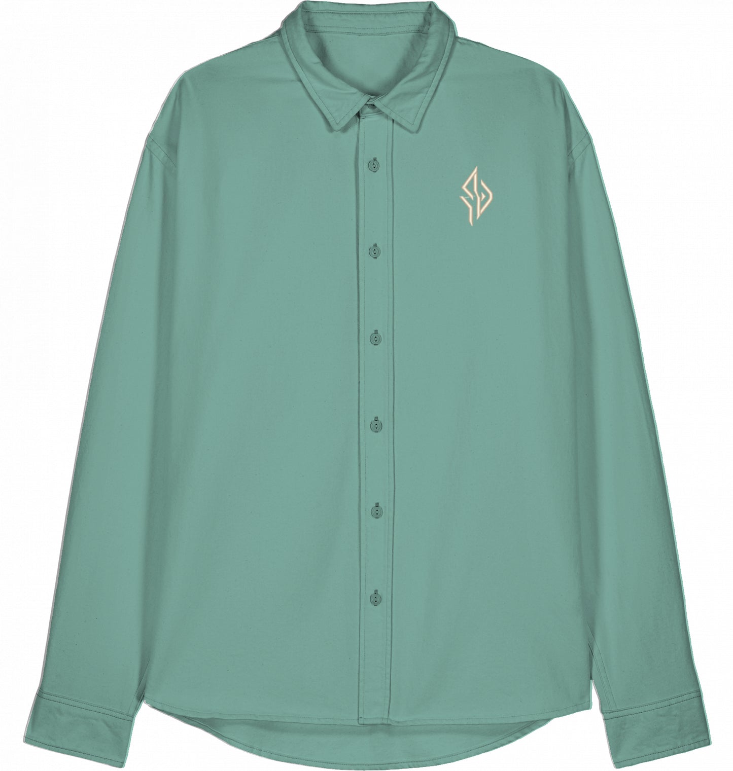 SUÐR Signature Worker Hemd in G. Dyed Green Bay