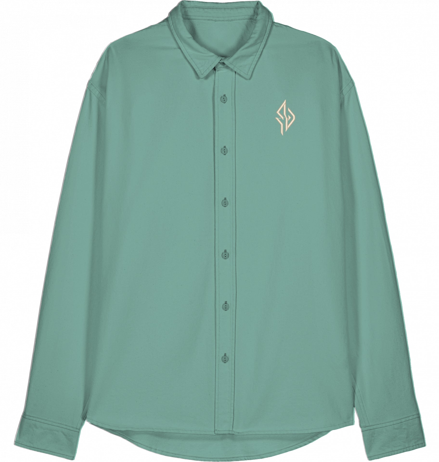 SUÐR Signature Worker Hemd in G. Dyed Green Bay