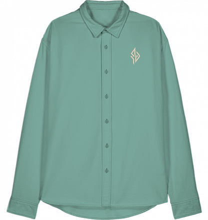 SUÐR Signature Worker Hemd in G. Dyed Green Bay