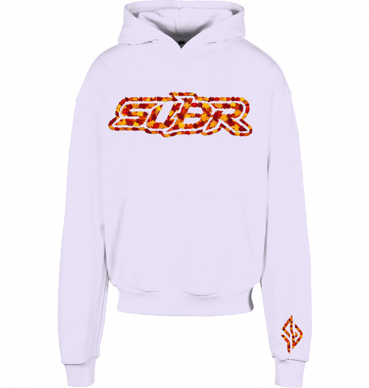 VESTR 07 Laub Hoodie – Boxy Hoodie in Lilac, Print aus Herbstlaub von SUÐR