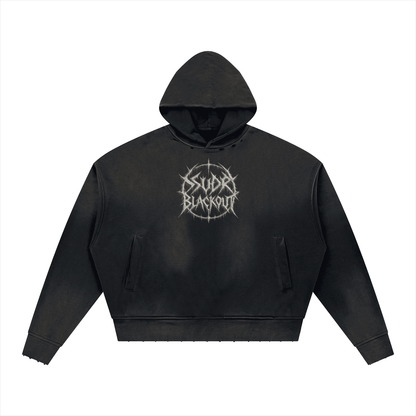 BLACKOUT sunfade distressed boxy Hoodie – Ansicht 3