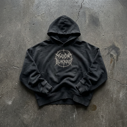 BLACKOUT sunfade distressed boxy Hoodie – Ansicht 1