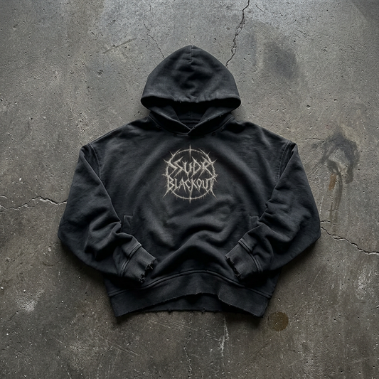 BLACKOUT sunfade distressed boxy Hoodie – Ansicht 1