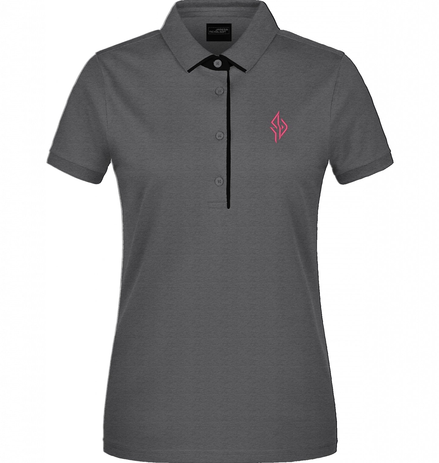 SUÐR Signature Polo Damen in Black / Red