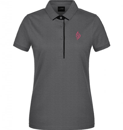 SUÐR Signature Polo Damen in Black / Red