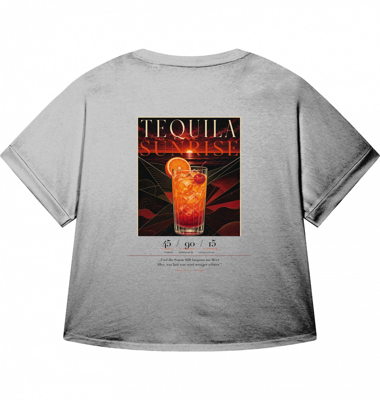 SUÐR Tequila Sunrise Cropped Tee Damen
