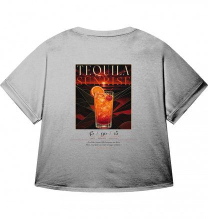 SUÐR Tequila Sunrise Cropped Tee Damen