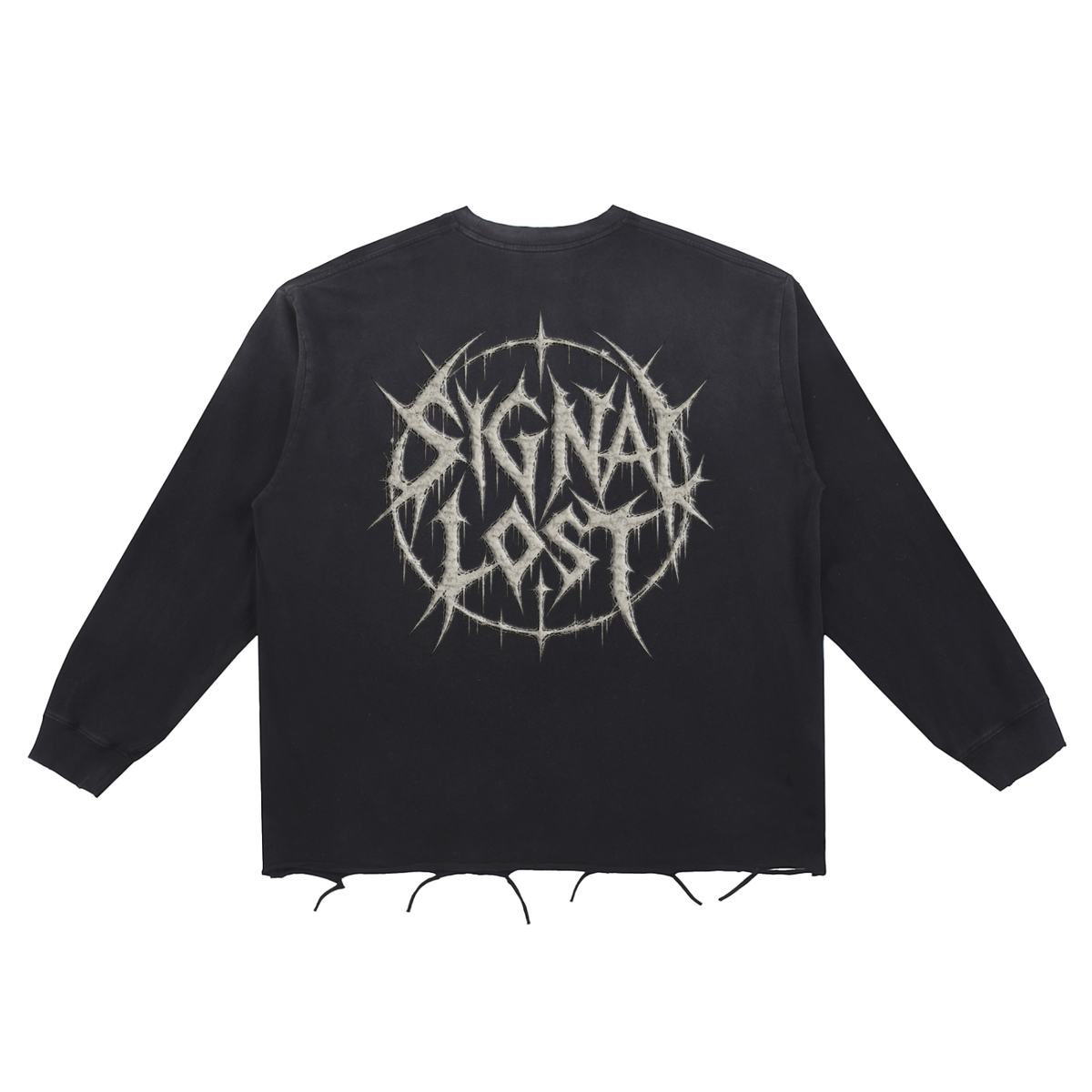 BLACKOUT snow wash raw edge cotton Longsleeve – Ansicht 4