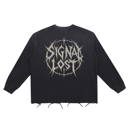 BLACKOUT snow wash raw edge cotton Longsleeve – Ansicht 4