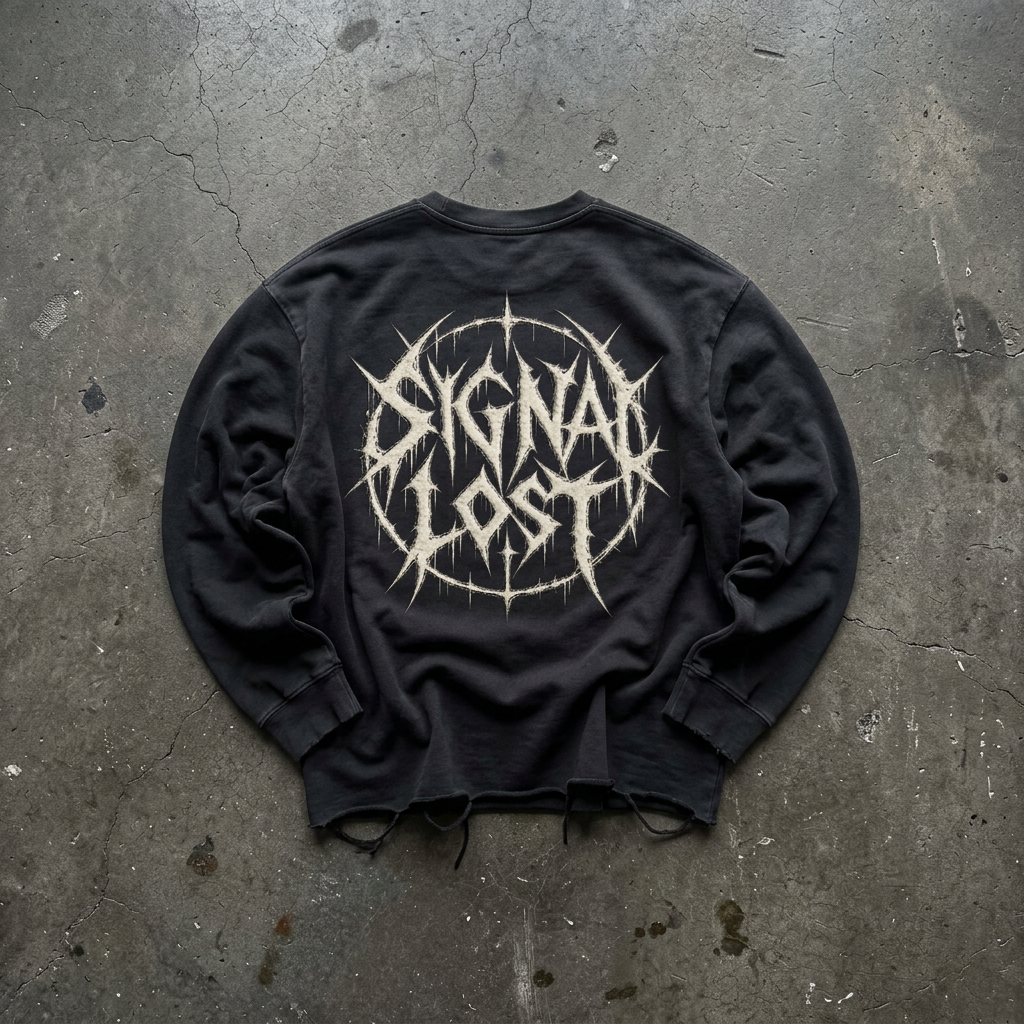 BLACKOUT snow wash raw edge cotton Longsleeve – Ansicht 2