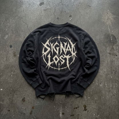 BLACKOUT snow wash raw edge cotton Longsleeve – Ansicht 2