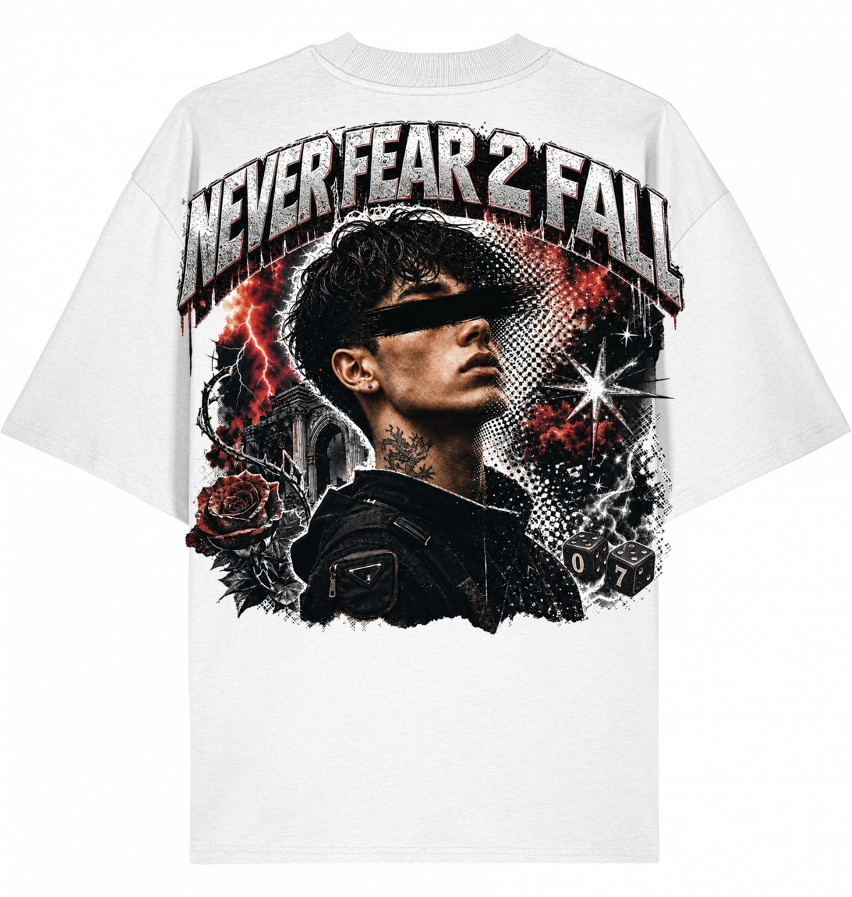 Backpiece 0701 Never Fear 2 Fall – Oversize Tee mit grossem Rückenprint von SUÐR