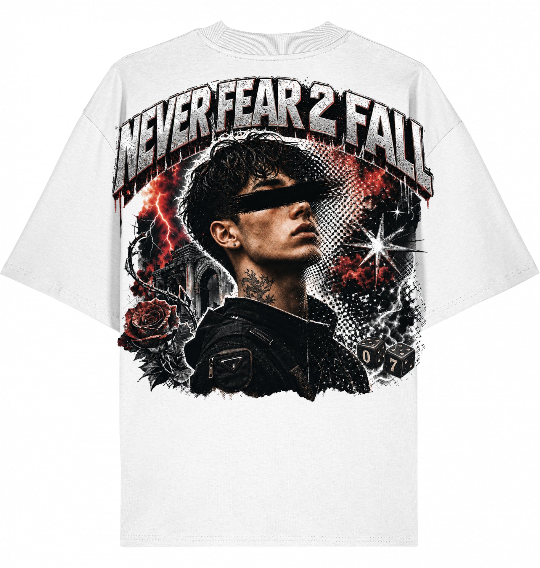 Backpiece 0701 Never Fear 2 Fall – Oversize Tee mit grossem Rückenprint von SUÐR